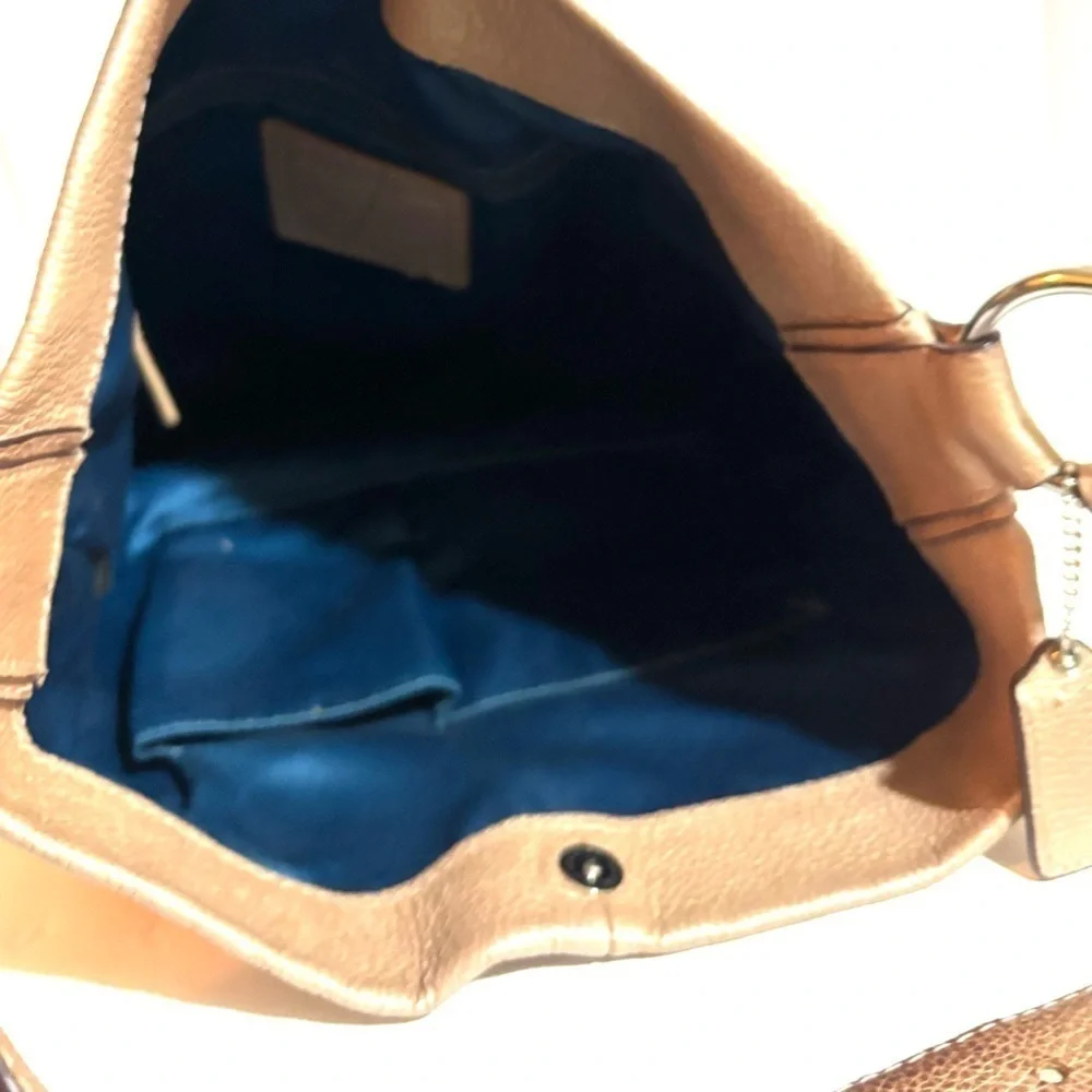 Coach metallic Tan Leather Shoulder Bag